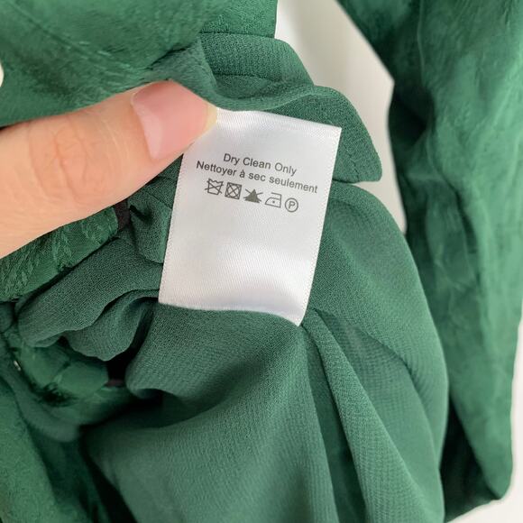 Veronica Beard Spur Western Silk Tie Midi Dress in Green Womens Size 8 - Picture 15 of 15